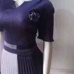 Miyaki Dress in Purple and White Color