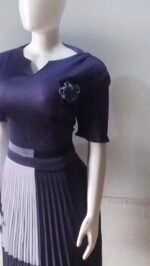 Miyaki Dress in Purple and White Color